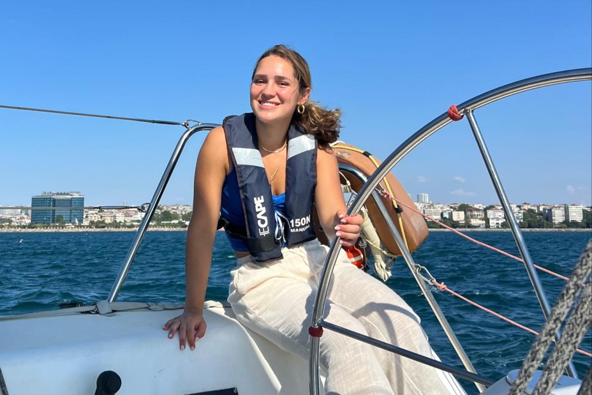 sailing across the Bosphorus.